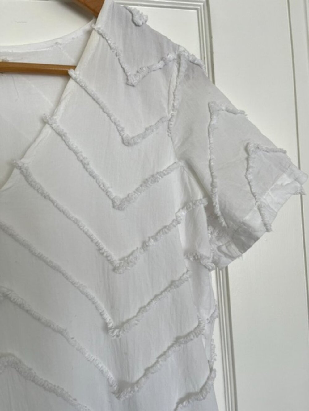 Anthropologie Porridge Textured White Shift Dress | Size XS - Picture 6 of 12